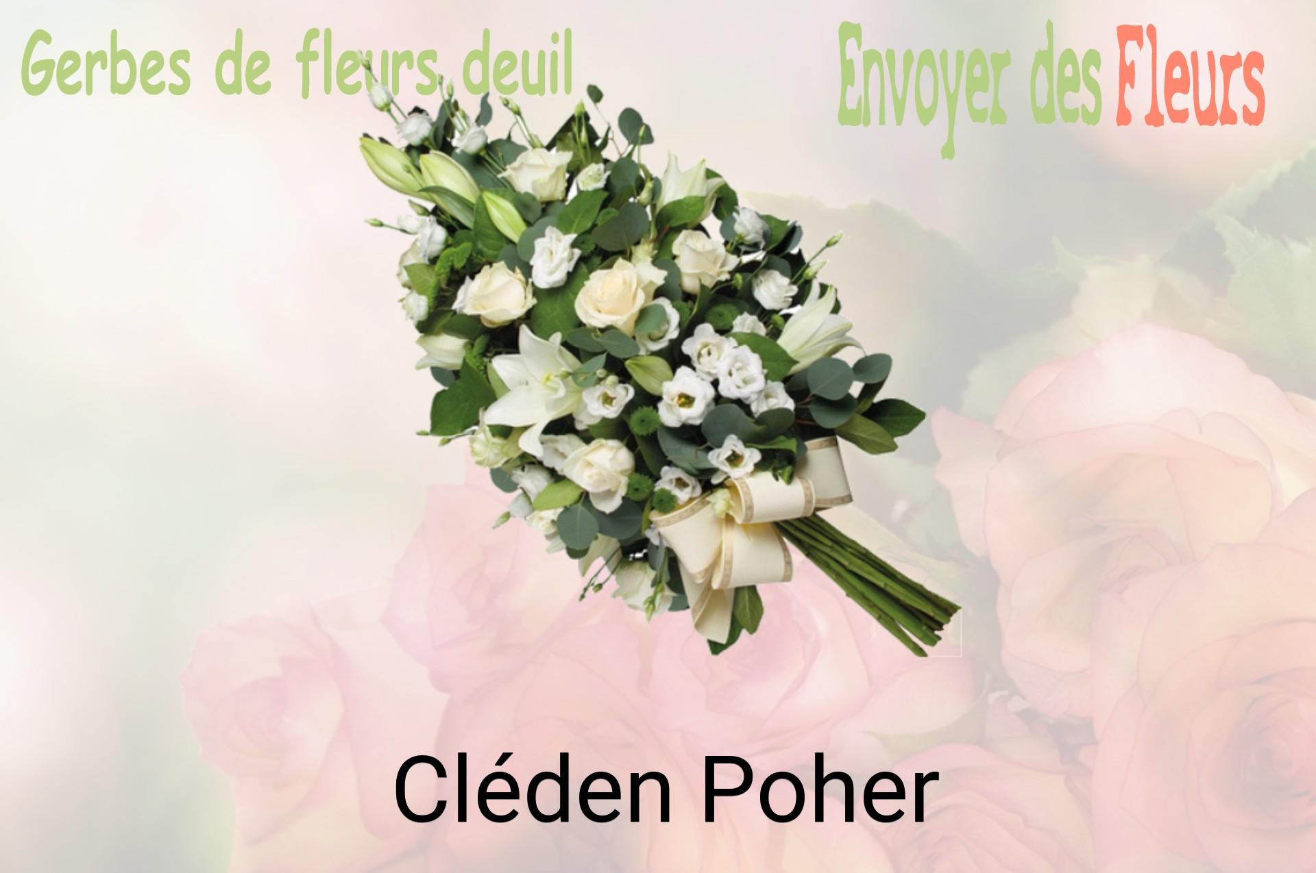 Gerbe de fleurs de deuil livrée à Cléden-Poher